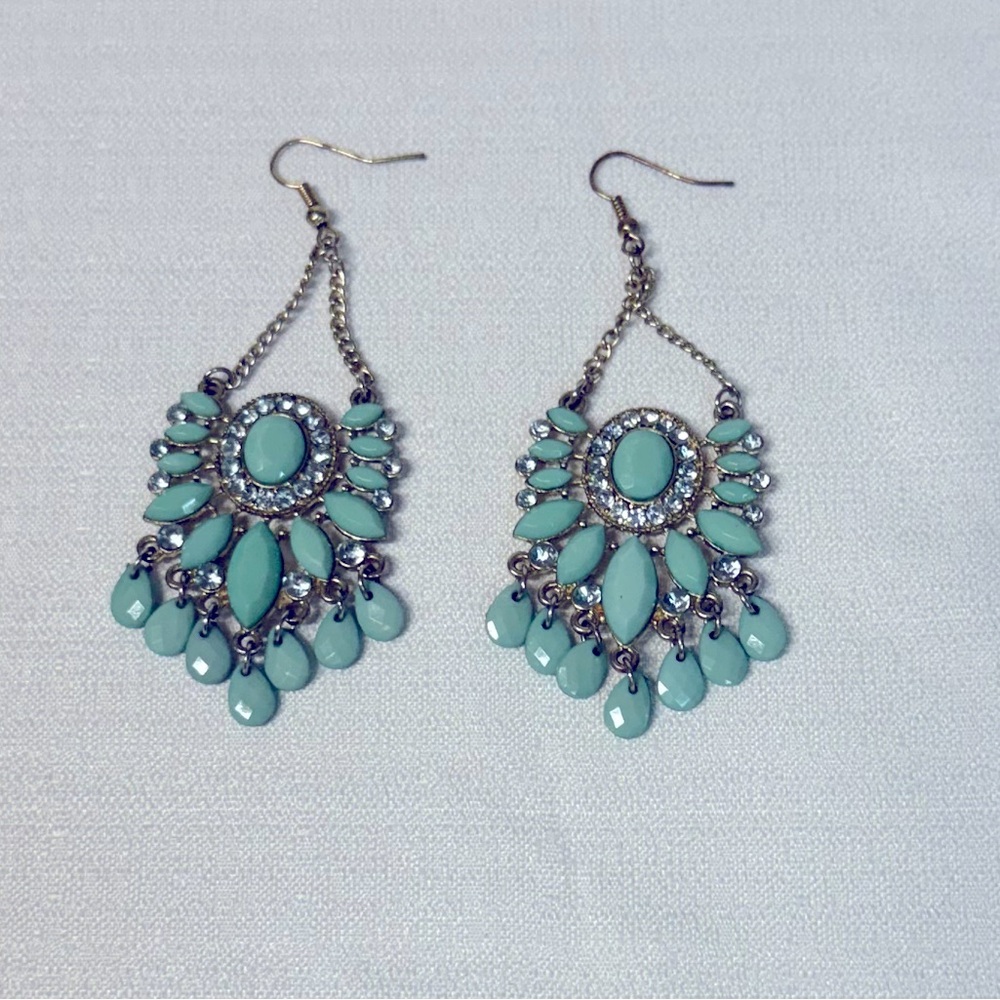 Elegant Turquoise Chandelier Earrings